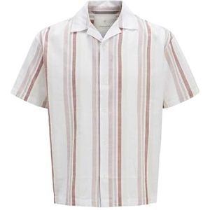 JACK & JONES - Overhemd - Magenta - Comfort Fit - Katoen - Gestreept