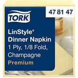 Tork LinStyle® Dinnerservet Champagne, 1/8-vouw 1-laags, 40 x 39 cm, 12 x 50 servetten, 478147
