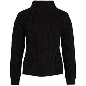 Vila Dames VIOA L/S High Neck Knit TOP-NOOS Pullover Zwart, XL, zwart, XL