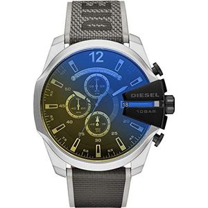 Diesel heren chronograaf horloge Mega Chief 51 mm kastmaat roestvrij stalen horloge