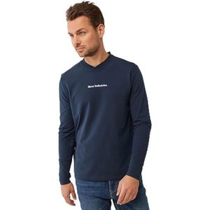 Mexx Heren Logo Ls T-shirt, Donkerblauw, XXL