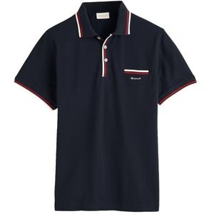 GANT 2-COL Tipping SS Pique Polo, evening blue, S