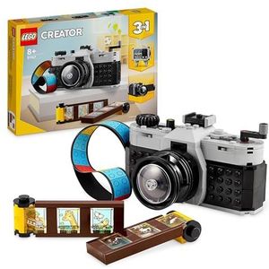 LEGO Creator 3in1 Retro fotocamera Wordt Videocamera of Speelgoed Televisie, Modellen voor Kinderen, Creatief Cadeau voor Jongens en Meisjes vanaf 8 jaar 31147