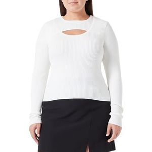 ONLY Onlashley Ls Peakaboo Oneck KNT Pullover voor dames, cloud dancer, S