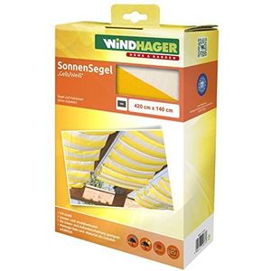 Windhager Luifel voor kabelspantechniek, serre en terrassen schaduw, kabelspanluifel, 420 x 140 cm, geel/wit, 10873