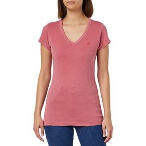 G-STAR RAW dames T-Shirt Eyben Stripe Slim V-hals Top, roze (Pink Ink Gd D21314-b059-d833) , XXS