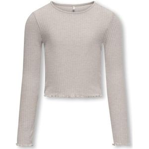 ONLY GIRLS - Crop Top - Multicolor - O-hals - Lange Mouwen - Ruche Detail