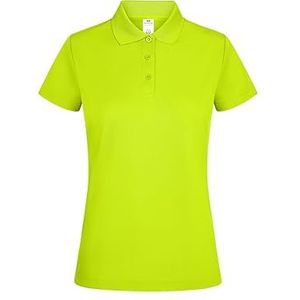 Mukua PS160W-BOGAN; poloshirt met korte mouwen voor dames, neongeel, maat L, Fluor Geel, L