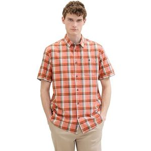 TOM TAILOR heren overhemd, 35372 - Oranje Multicolour Check, L