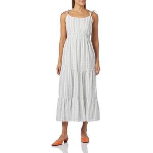 acalmar Maxi-jurk voor dames, wit, grijs, XS