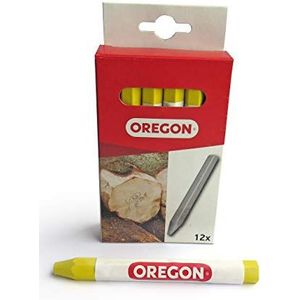 Oregon Multi Surface Marking Crayon, professionele 6-zijdige krijtstiften, schrijven op hout, metaal, steen, beton, tegels, keramiek, kunststof, glas & meer, 12 stuks, geel (295363)