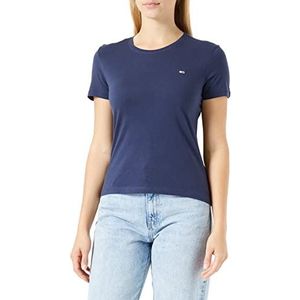 Tommy Jeans S/S gebreide tops voor dames, Blauw (Twilight Navy), XS