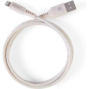 XtremeMac® Premium ECO USB naar Lightning-kabel, MFi-gecertificeerd Apple iPhone oplaadkabel 13/13 Pro/12/12 Pro Max/11 Pro/X/XS/XR/8 Plus, voor USB-opladers (kabel 100 cm lang, wit)