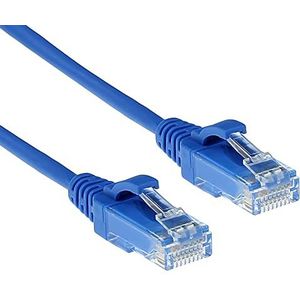 ACT CAT6 Netwerkkabel, U/UTP LSZH LAN Kabel Dun 3,8mm Slimline, Flexibele Snagless Ethernet Kabel Met RJ45 Connector, Voor Gebruik In Datacenters, 0,15 Meter, Blauw - DC9630