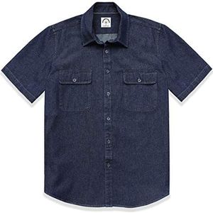 Dubinik® denim overhemd heren denim korte mouw western normale pasvorm casual overhemden