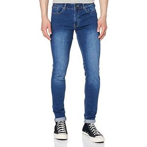 Enzo Skinny jeans voor heren, Blauw (Midwash), 34W / 34L