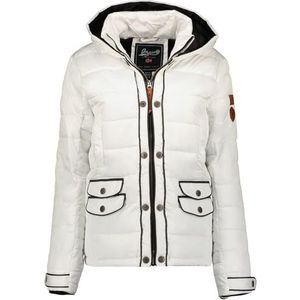 Geographical Norway Dacili Lady Windjack voor dames, outdoor, waterafstotende jas, lange mouwen, dames, regenjas, wandelen, seizoen, lente, zomer, herfst, winter (wit, L), Wit, L
