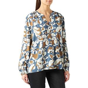 TOM TAILOR Dames Blouse met allover-print 1030316, 29414 - Blue Sepia Floral Design, 36
