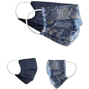 BaF Community-maskers Set van 2 stuks Unisex geïmproviseerd masker Omkeerbaar mondbeschermingsmasker Mond- en neusbescherming Omkeerbaar masker met motief katoen BCI Wasbaar