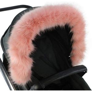 For-Your-Little-One Fur Hood Trim Pram Compatibel met Greentom, Roze