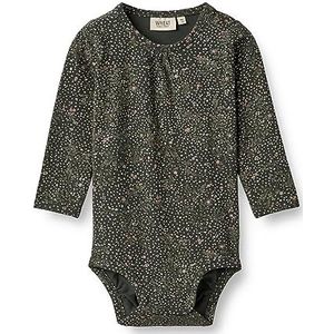 Wheat Uniseks pyjama voor baby's en peuters, 0028 Black Coal Small Flowers, 62 cm