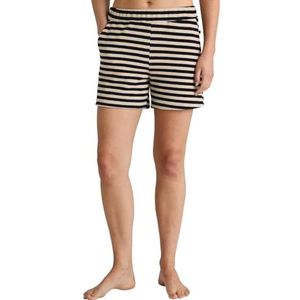 CALIDA Lounge Space damesbroek met zijzakken, behaaglijk katoen velours, zwart, 48-50