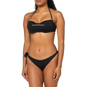 Emporio Armani Band & Bow Braziliaanse Studs Bikini Set Zwart, Zwart, XL