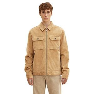 TOM TAILOR Denim Uomini Corduroy jas met ritssluiting 1032423, 12912 - Splashed Clay Beige, L