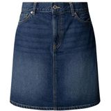 Pepe Jeans - Rok - Blauw - Denim - Minirok - Slanke Pasvorm