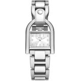 Fossil Harwell horloge voor dames, quartz uurwerk met roestvrij stalen of leren band, Zilverkleur en Wit