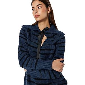 Trendyol FeMan Regular fit Basic Polo Neck Knitwear Trui, Indigo, M, Indigo, M