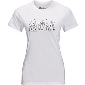 Jack Wolfskin Morobbia T-shirt, witte wolk, L dames, witte wolk, L