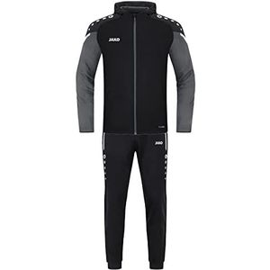 JAKO - Polyester Prestatietrainingspak Met Capuchon, Uniseks-Volwassene, Zwart/Zacht Geel, L