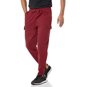 Amazon Essentials Heren Cargo Fleece Jogger, Donkerrood, XS