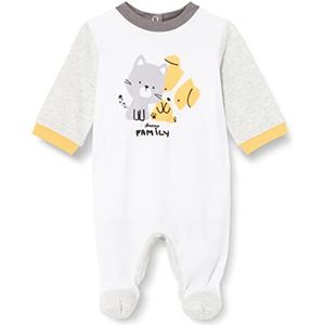 Chicco, Jumpsuit met patchwork en knopen, uniseks-baby, 9 maanden, Wit III (419)