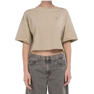 Replay Cropped T-shirt voor dames, 803 Light Taupe, L