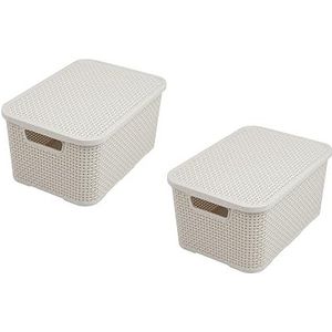 BranQ - Home essential Pak van 2 plastic manden PP Cream 19L