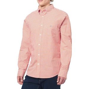 GANT Reg Classic Poplin Gingham Shirt voor heren, Deep Oranje, XL