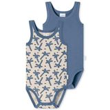 SCHIESSER Rompertje/body 'Nature Love'  crème / blauw denim