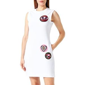 Love Moschino Dames Slim fit mouwloze jurk, optisch wit, 42, wit (optical white), 42