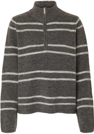 SELECTED Trui 'SLFLULU'  donkergrijs / grijs gemêleerd