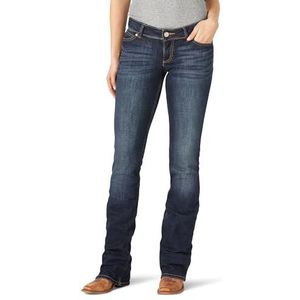 Wrangler Dames retro lage beklimming bootcut jeans, Donkerblauw, 32/Lång