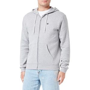 Champion Legacy Basics - Powerblend Fleece Full Zip Sweatshirt met capuchon, lichtgrijs-melange, XS Heren FW23, Grigio Melange Chiaro, XS