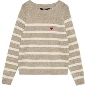 VERO MODA Vmdoffy Borduurwerk Ls O-Neck Pull Noos, Sepia Tint, M