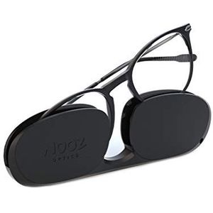 Nooz Optics bril tegen blauw licht zonder correctie voor heren en dames, voor computer, smartphone, gaming of televisie, ovale vorm, collectie Alba, Zwart, Eén maat