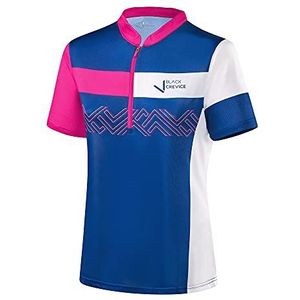 Black Crevice Dames MTB T-shirt I Vrouwen T-shirts Maten I Dames Fietsshirt van 100% Polyester I Dames Fietsshirt I Ademend Dames Sport-T-Shirt, marineblauw/roze, 36