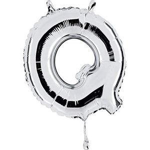Grabo 14369S-P Brief Q Ballon Midiloon Mini Eendelig Pack, Lengte-14 Inch, Kleur, Zilver, One Size