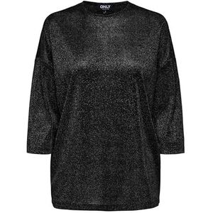 ONLY CARMAKOMA Carsilvery Glamour Lurex 3/4 Top Noos, zwart, XL
