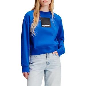 Karl Lagerfeld Jeans, Dames, Box Logo Sweat, Regular Fit, Blauw, L