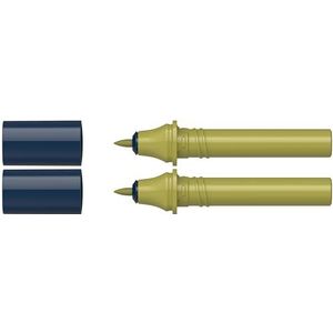 Schneider 040 Paint-It Twinmarker cartridges (Round Tip - rond, kleurintensieve inkt op waterbasis, voor gebruik op papier, 95% gerecyclede kunststof) olijfgroen 043